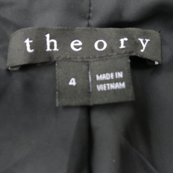 Theory Collarless Cotton Blazer Lanai Brink Open Front Polka Micro Dot Lined 4 - Picture 8 of 9